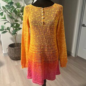 NWT Georgina Estefania Ombre Tunic Sweater Cotton/Linen Sz M Boho Indie Made USA